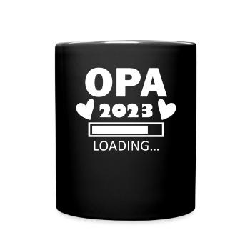 Opa 2023 - Opa werden - Bald Opa - Tasse einfarbig - Schwarz - Vorne