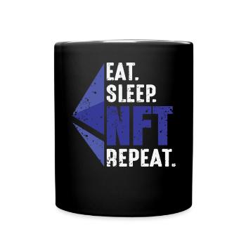 I sleep NFT repeated token virtual - Full Colour Mug - black - Front