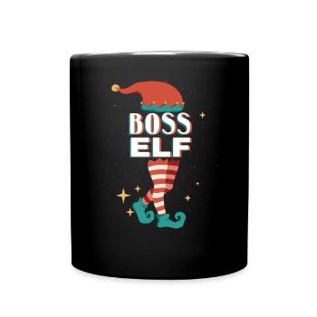 Boss Elf Christmas plays the assistant - Full Colour Mug - black - Front
