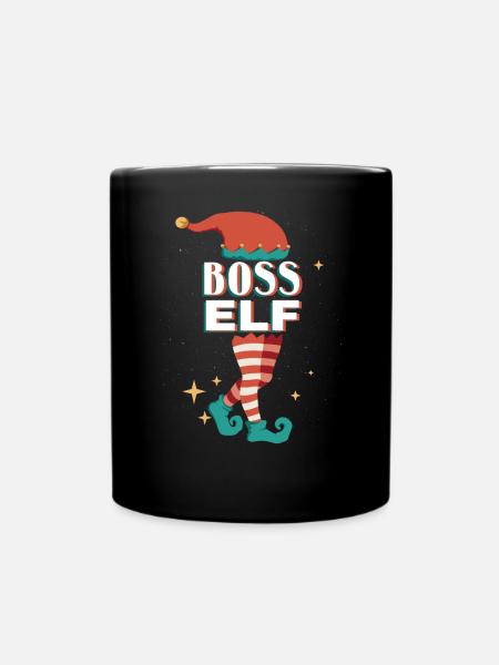 Boss Elf Christmas Spielt Den Assistenten - Tasse einfarbig - Schwarz
