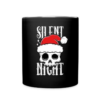 Skull Christmas Design Silent Night - Full Colour Mug - black - Front