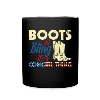 Western Lifestyle Stiefel Bling - Tasse einfarbig - Schwarz - Vorne