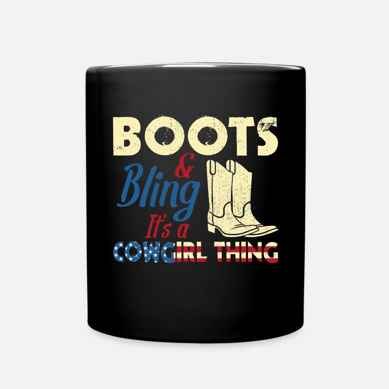 Western Lifestyle Stiefel Bling - Tasse einfarbig - Schwarz