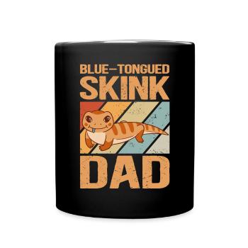 Bluetongued skink | Blue Tongued Skink Dad Gift - Full Colour Mug - black - Front
