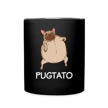 Pugtato Dog Breed Fat Pet Joke Humor - Full Colour Mug - black - Front