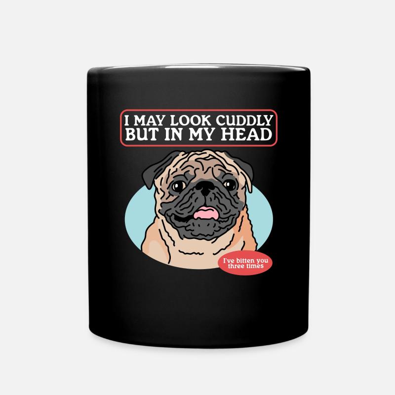 Mops Hunde Hundehalter Hundebesitzer Geschenk - Tasse einfarbig - Schwarz