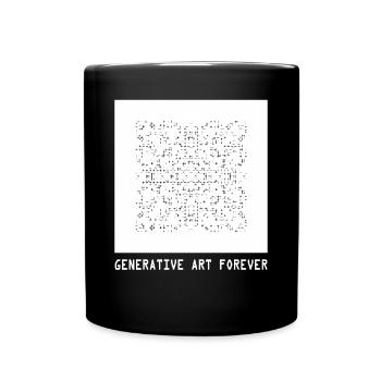 Generative Kunst Programmiert Für Immer Bildcode - Tasse einfarbig - Schwarz - Vorne