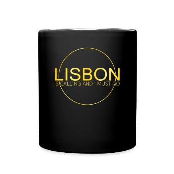 Lissabon Spruch - Tasse einfarbig - Schwarz - Vorne