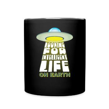 In search of intelligent life on - Full Colour Mug - black - Front
