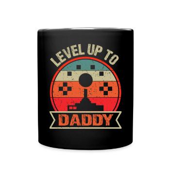 Level up Dad for the first time Father Father's Day - Full Colour Mug - black - Front