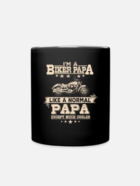 Biker Motorcycle Papa - Comme Papa normal mais cool - Mug uni - noir