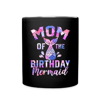 Maman De L’Anniversaire Sirène Mythique Créature Fin - Mug uni - noir - Devant