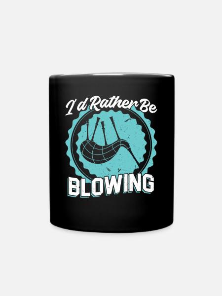 I'd Rather Be Blowing - Bagpiper - Tasse einfarbig - Schwarz
