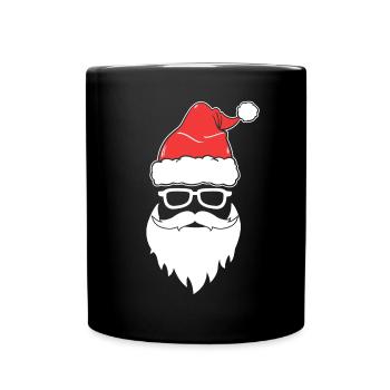 Visage cool du Père Noël avec des lunettes - Mug uni - noir - Devant