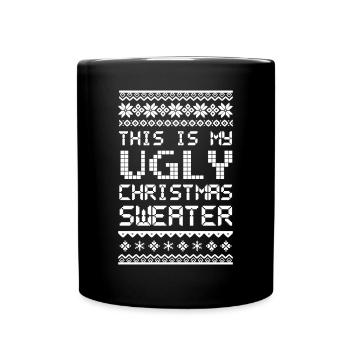 C’est mon pull de Noël moche - Mug uni - noir - Devant