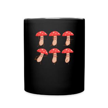 Yoga Pilze Namaste Zen Meditation Workout - Tasse einfarbig - Schwarz - Vorne