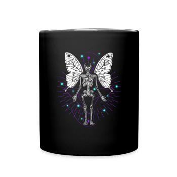 Skeleton Butterfly Dripping Skull Goth - Tasse einfarbig - Schwarz - Vorne