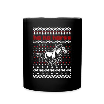 Ho Ho Pferd - Tasse einfarbig - Schwarz - Vorne
