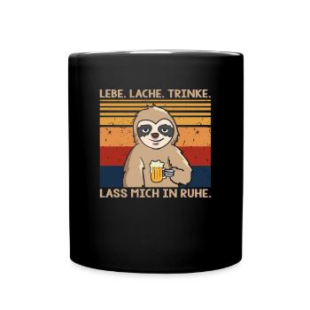Rire en direct Laisse-moi tranquille Paresseux - Mug uni - noir - Devant