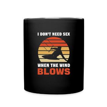Vintage Kitesurfen Und Kiteboarding - Tasse einfarbig - Schwarz - Vorne