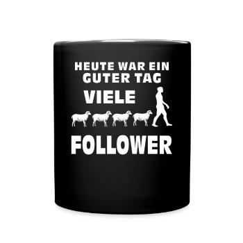 SCHAFE VIELE FOLLOWER - Tasse einfarbig - Schwarz - Vorne