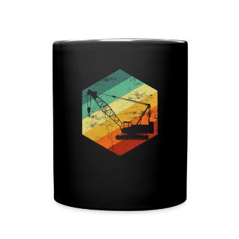 Crane operator american flag, crane operator - Tasse einfarbig - Schwarz - Vorne