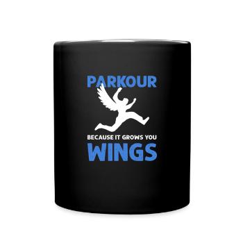 Parkour because it makes you grow wings. - Full Colour Mug - black - Front