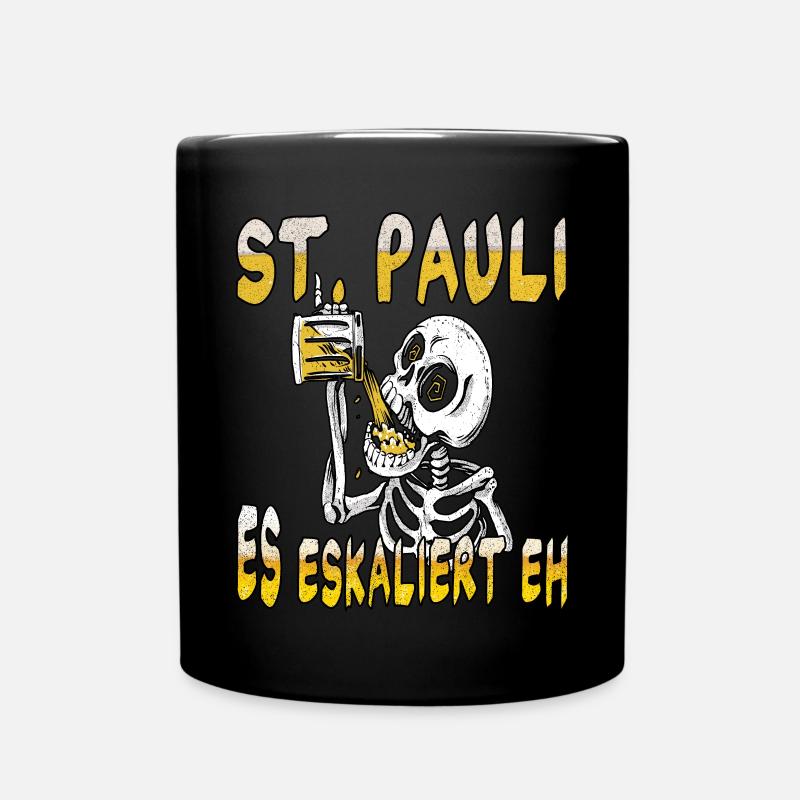 St. Pauli es eskaliert eh Fanartikel - Tasse einfarbig - Schwarz