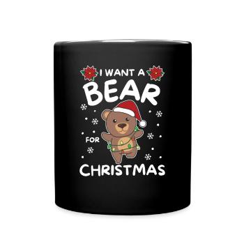 I want a bear for Christmas cute bears - Full Colour Mug - black - Front