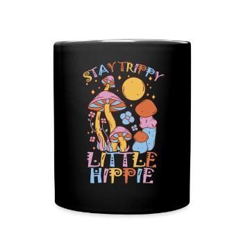 Cottagecore Aesthetic Retro Pilze und Mykologie - Tasse einfarbig - Schwarz - Vorne