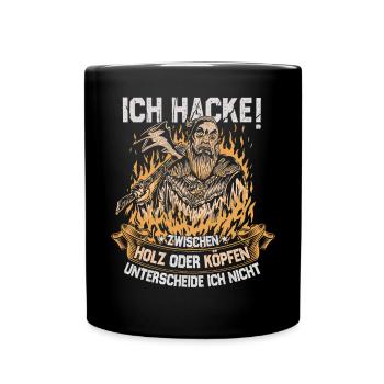 Böser bärtiger Mann! Nordische Mythologie Wikinger - Tasse einfarbig - Schwarz - Vorne