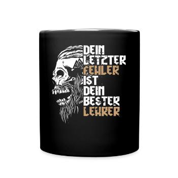 Böser bärtiger Mann! Nordische Mythologie Wikinger - Tasse einfarbig - Schwarz - Vorne