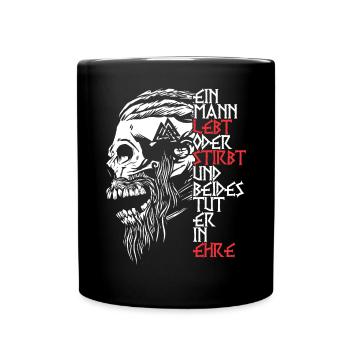 Böser bärtiger Mann! Nordische Mythologie Wikinger - Tasse einfarbig - Schwarz - Vorne