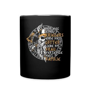 Böser bärtiger Mann! Nordische Mythologie Wikinger - Tasse einfarbig - Schwarz - Vorne