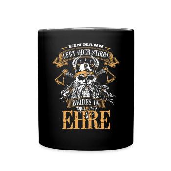 Böser bärtiger Mann! Nordische Mythologie Wikinger - Tasse einfarbig - Schwarz - Vorne