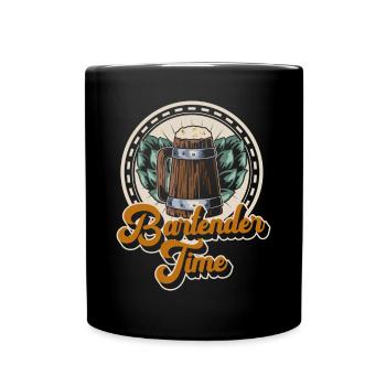 Barman Time Shirt Cadeau Barman - Mug uni - noir - Devant