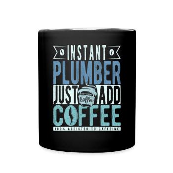 Plumber coffee saying - Full Colour Mug - black - Front