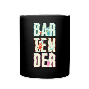 Cadeau de chemise de barman - Mug uni - noir - Devant