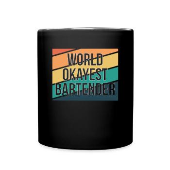 Worlds Okayest Barman Shirt Bartender Cadeau - Mug uni - noir - Devant