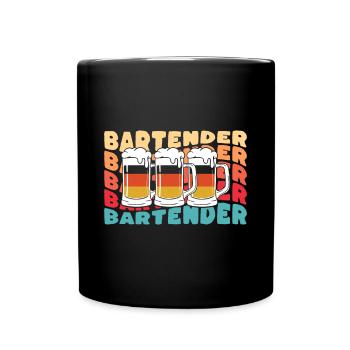 Bartender Bartender Shirt Gift Vintage - Full Colour Mug - black - Front