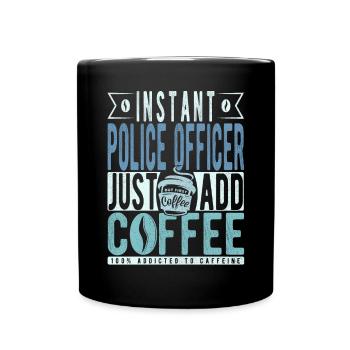 Policeman coffee saying - Full Colour Mug - black - Front