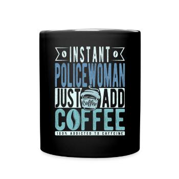 Le café de la policière disant - Mug uni - noir - Devant