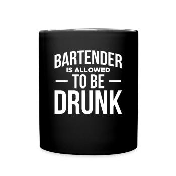 Le barman est autorisé à être ivre - Mug uni - noir - Devant