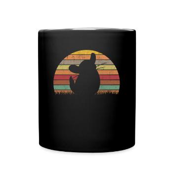 Chinchilla Retro Wollmaus Vintage - Tasse einfarbig - Schwarz - Vorne