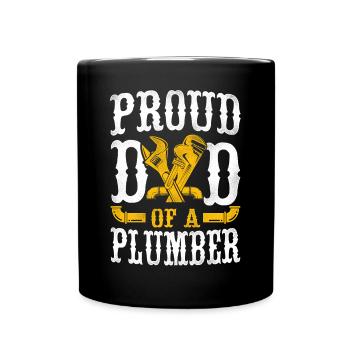 Plumbing Plumber Dad Vintage Proud - Full Colour Mug - black - Front