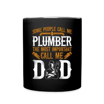 Plumbing Plumber Dad Vintage Some - Full Colour Mug - black - Front