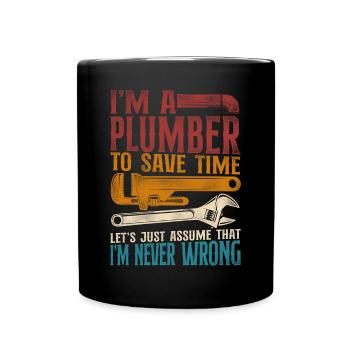 Plumbing Plumber Vintage Retro I'm - Tasse einfarbig - Schwarz - Vorne