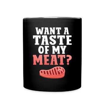 BBQ Grill Boeuf Viande Amoureux Cadeaux - Mug uni - noir - Devant