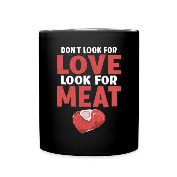 BBQ Grill Rindfleisch Liebhaber Geschenke - Tasse einfarbig - Schwarz - Vorne