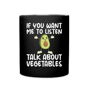 Vegetable Lover Vegetarian Gifts - Full Colour Mug - black - Front